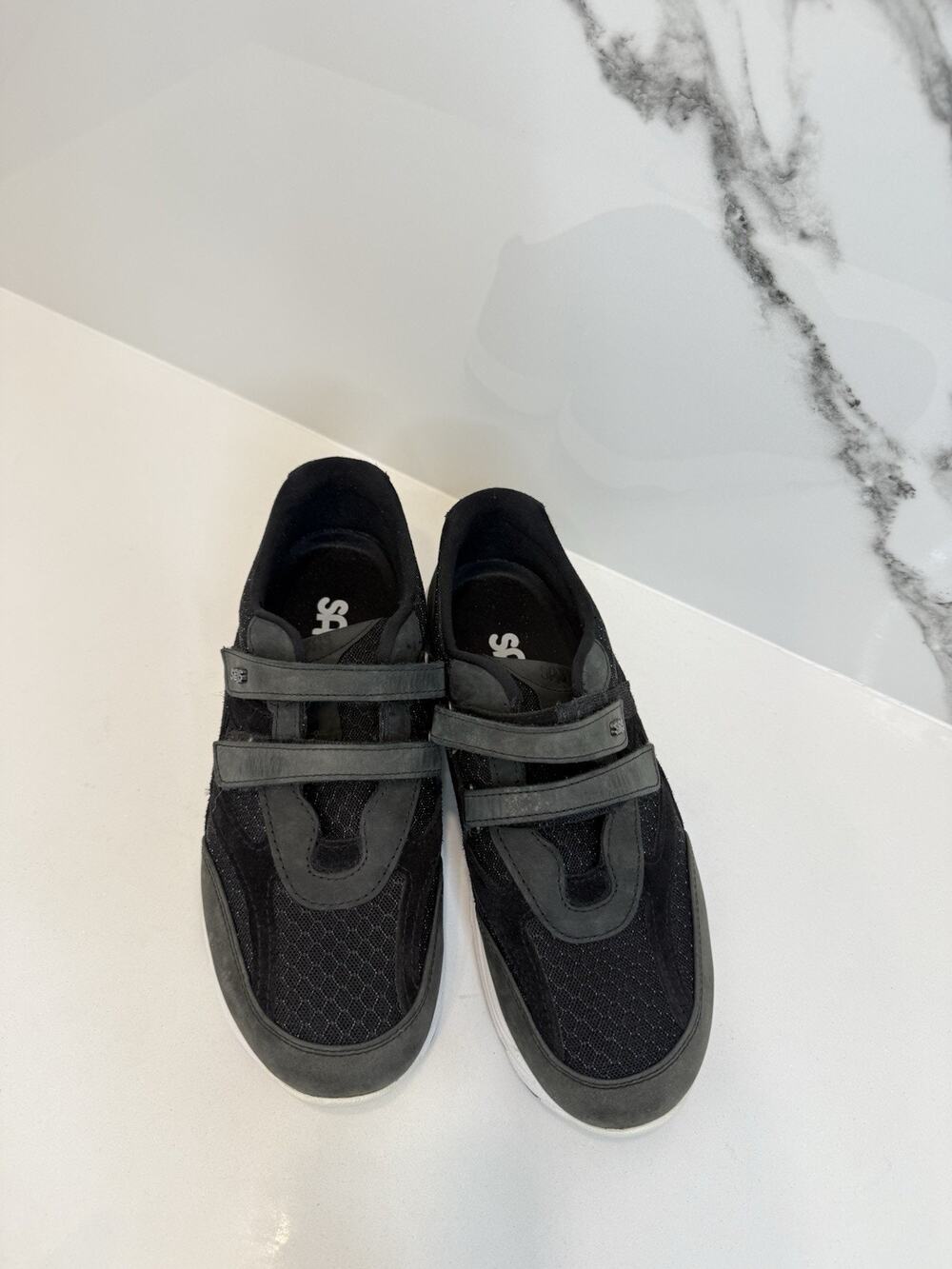 Sas tmv womens size 8 shoes black leather Suede comfort walking sneakers